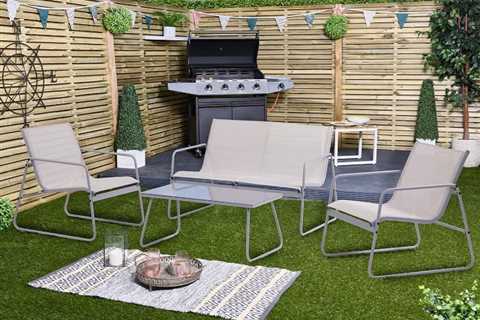 The Range has slashed the price of a gorgeous four piece garden furniture set to just £99