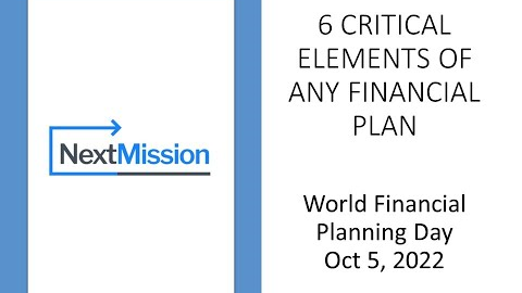 6 Critical Elements of any Financial Plan